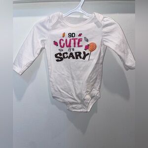 5/$15 George Kids White long sleeved Halloween Onesie